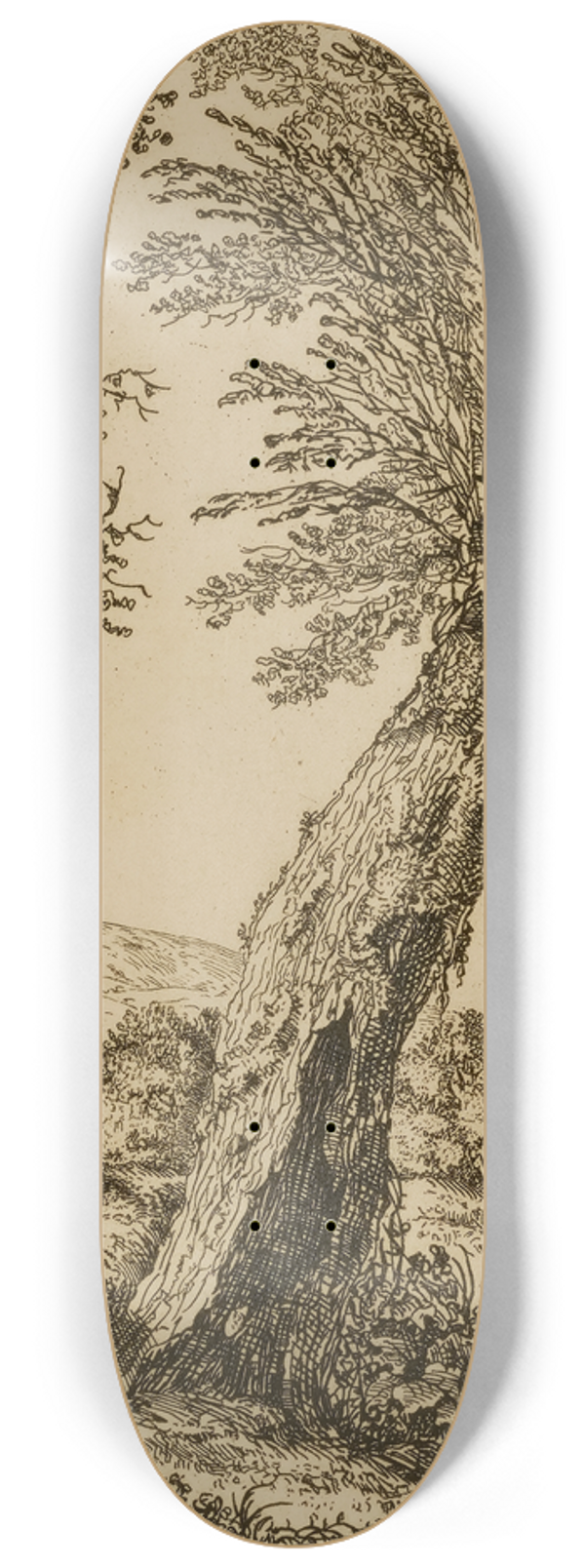 Wilhelm von Bemmel - Landscape with Willow 8.25 inch art skate deck
