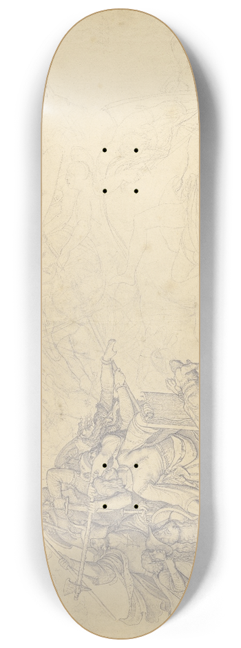 Wilhelm von Kaulbach - Kampf der Sachsen und Franken 8.25 inch art skate deck