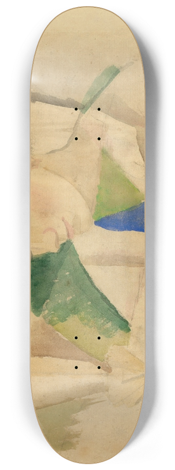 August Macke - Die Frau des Malers, lesend 8.25 inch art skate deck