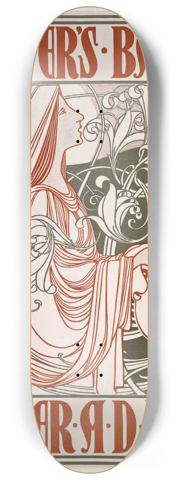 Will Bradley - Harpers Bazar. Easter A. D. 1896. 8.25 inch art skate deck