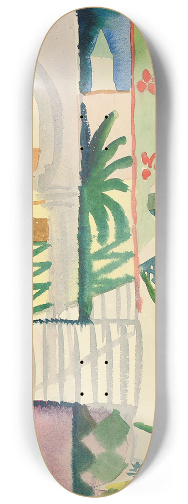 August Macke - In der Tempelhalle 8.25 inch art skate deck