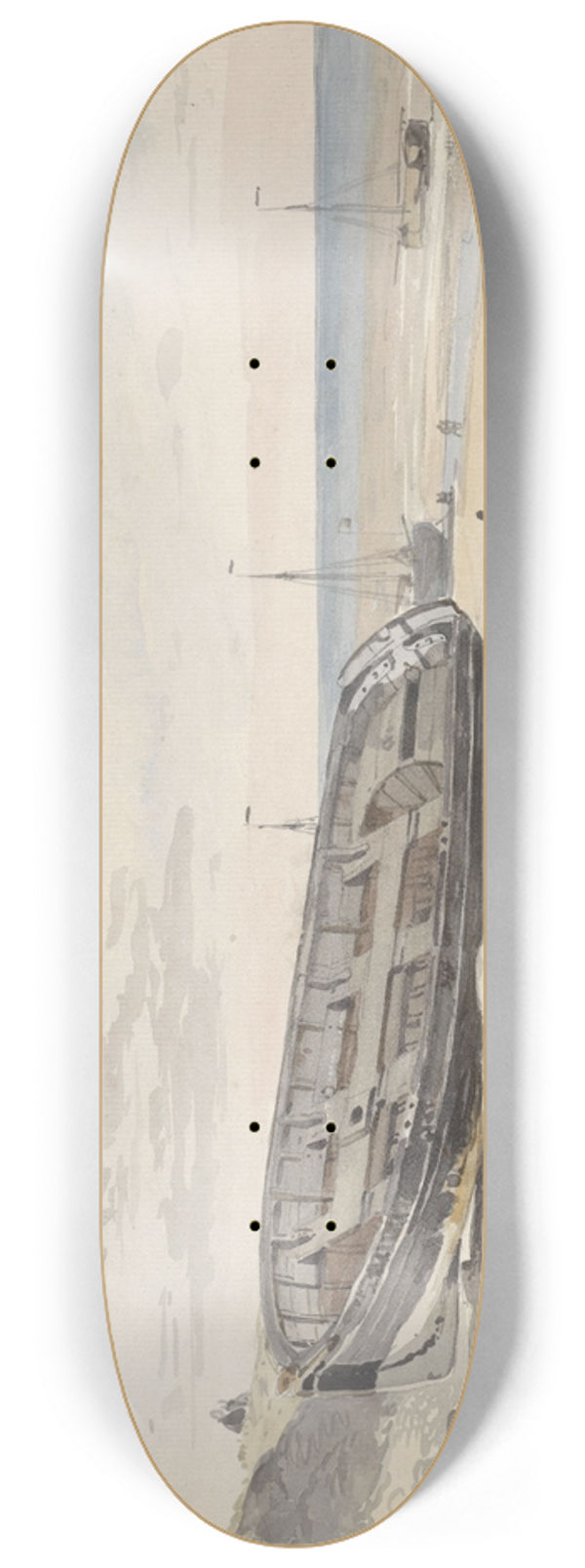 Willem Anthonie van Deventer - Schuiten op het strand 8.25 inch art skate deck