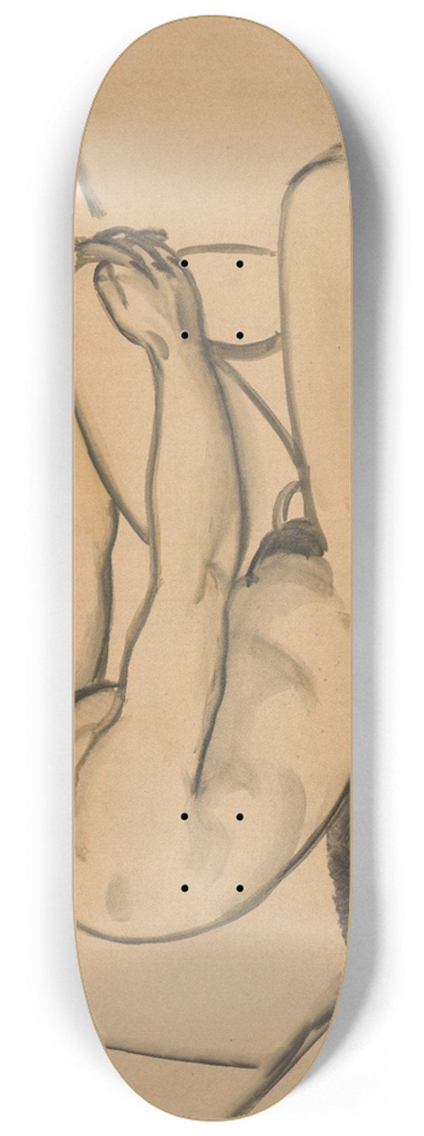 August Macke - Male Nude 8.25 inch art skate deck