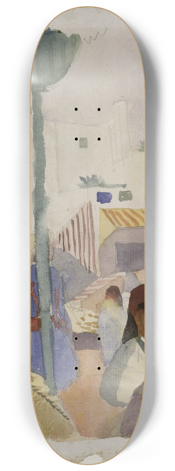 August Macke - Market in Tunis II 8.25 inch art skate deck