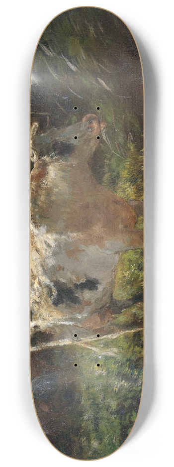 Willem Maris - Cow beside a Ditch 8.25 inch art skate deck