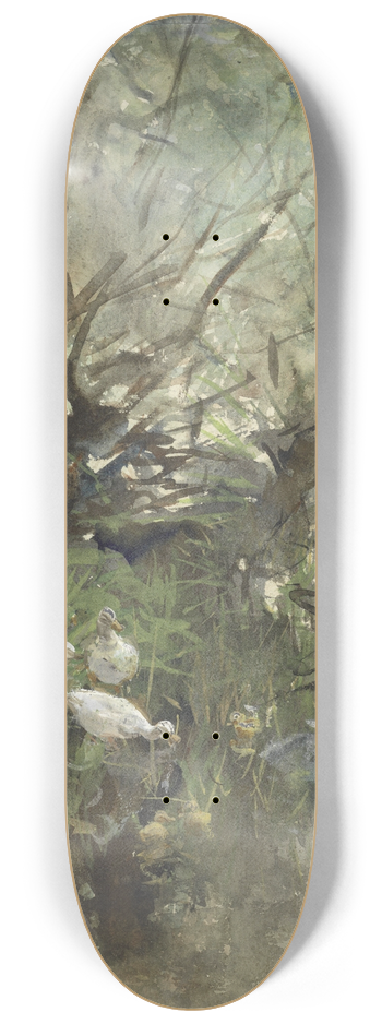 Willem Maris - Eenden onder wilgen 8.25 inch art skate deck