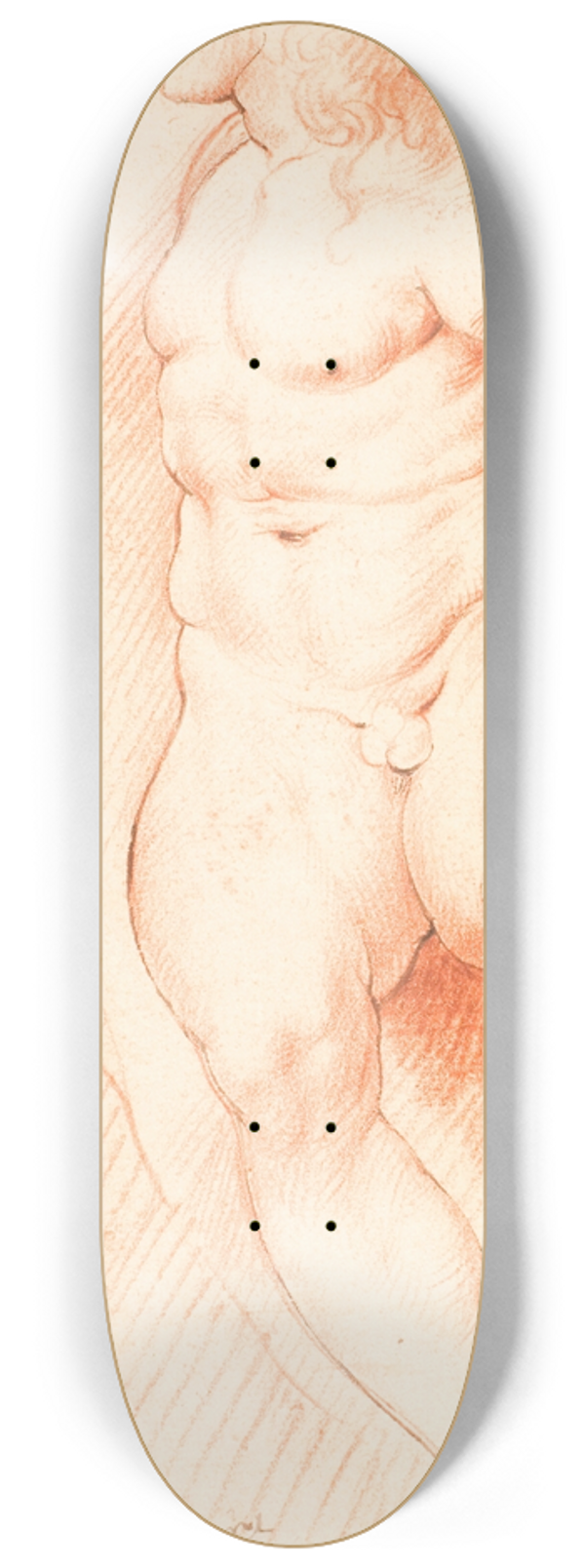 Willem Panneels - Siddende mand Antik skulptur 8.25 inch art skate deck