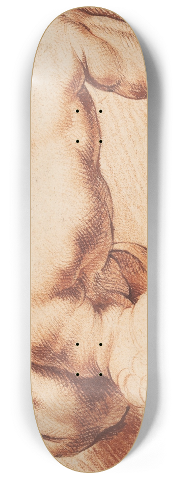 Willem Panneels - Wrestlers. Antique sculpture group. Lower figure 8.25 inch art skate deck