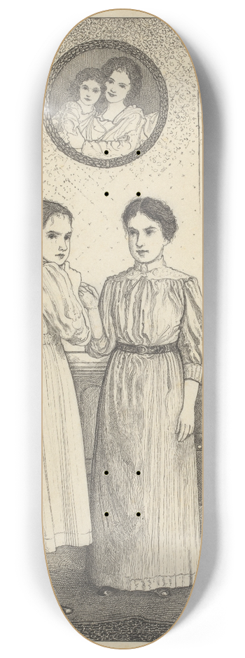 Willem Pothast - Twee jonge vrouwen in een slaapkamer 8.25 inch art skate deck