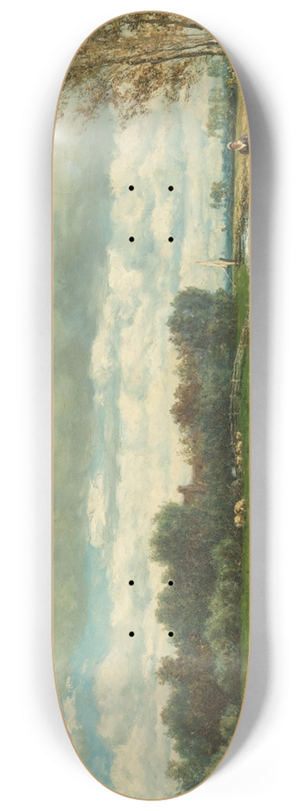 Willem Roelofs - Landscape in the Environs of The Hague 8.25 inch art skate deck