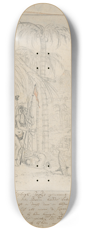 Willem Schellinks - An Indian Yogi Tied to a Palm Tree 8.25 inch art skate deck