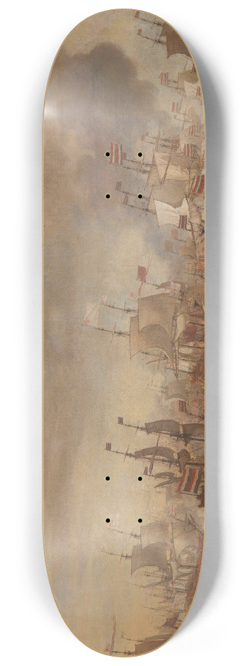 Willem van de Velde the Elder - Episode from the Four Days Naval Battle (11-14 June 1666) 8.25 inch art skate deck