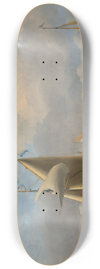 Willem van de Velde the Younger - A calm with a States Yacht firing a salute 8.25 inch art skate deck