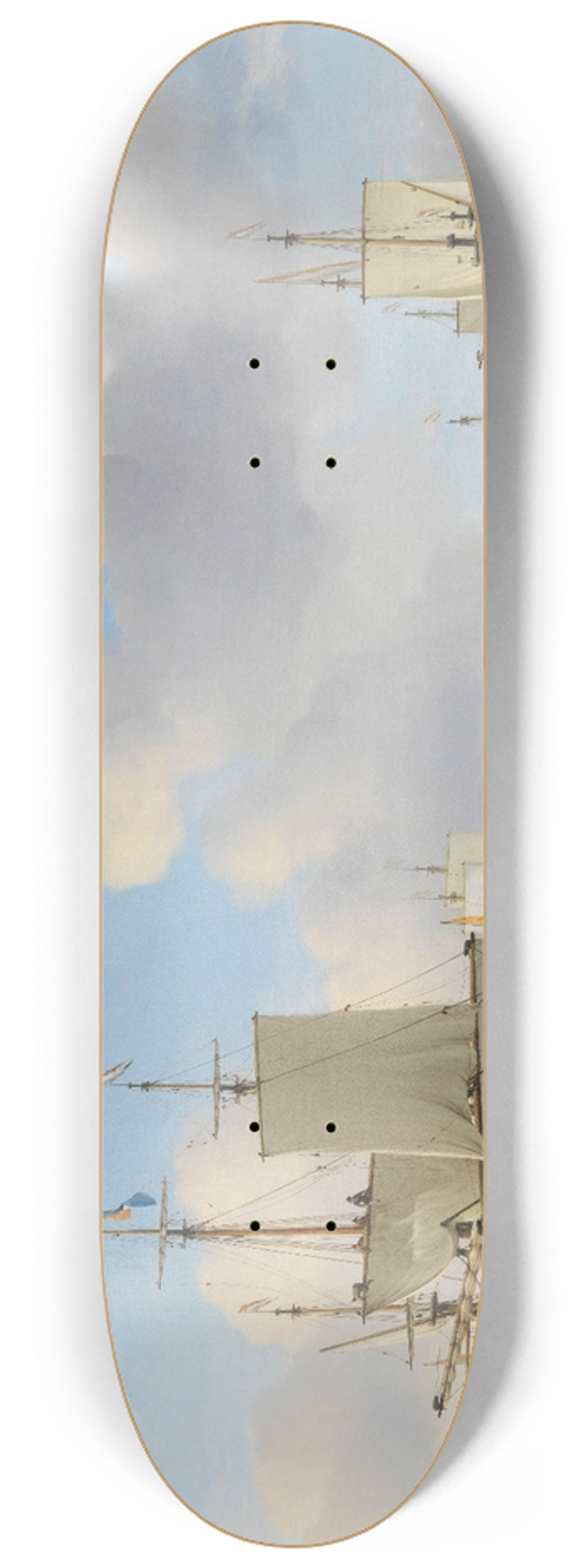 Willem van de Velde the Younger - Dutch Ships in a Calm Sea 8.25 inch art skate deck