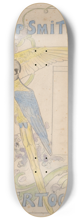 Willem van Konijnenburg - Twee papegaaien en bloemen 8.25 inch art skate deck