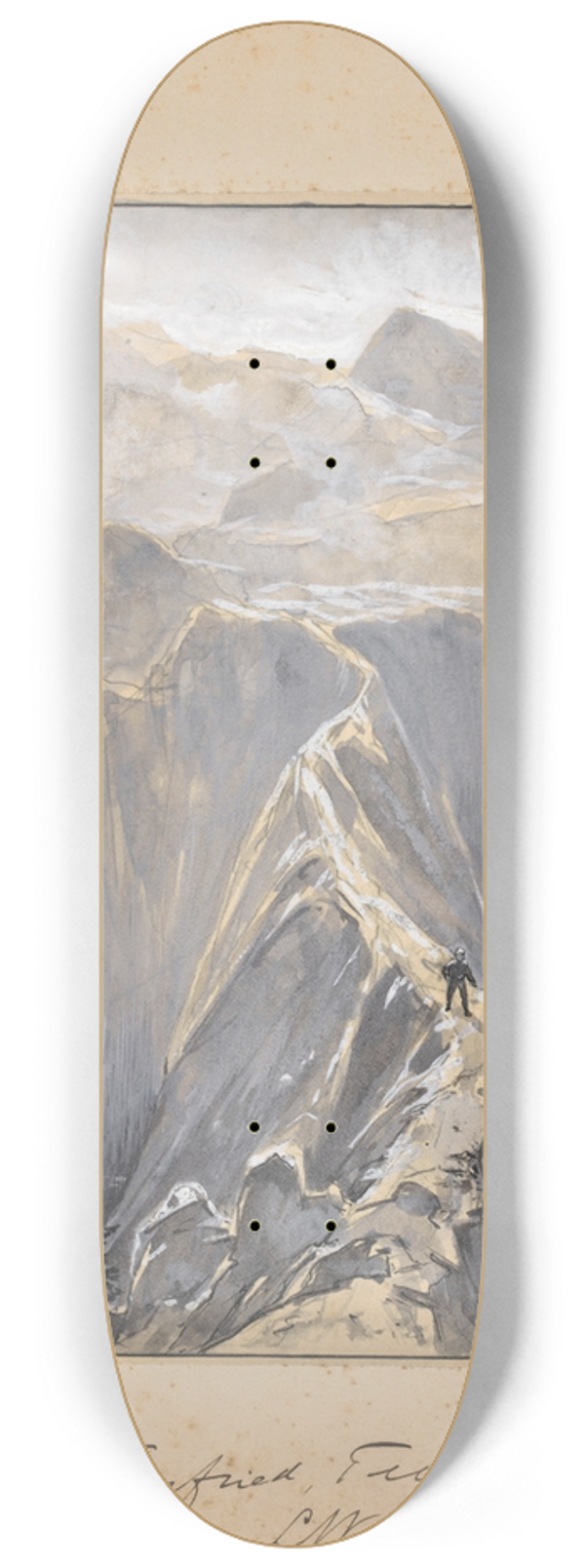 Willem Wenckebach - Jongen loopt over een bergpad 8.25 inch art skate deck