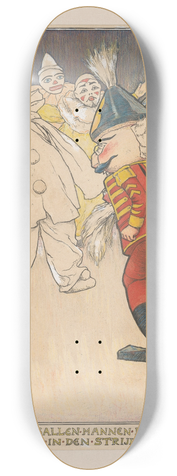 Willem Wenckebach - Notenkraker trekt zijn sabel voor een groep poppen 8.25 inch art skate deck