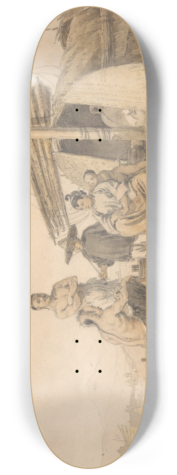 William Alexander - Fisherpeople on a Junk 8.25 inch art skate deck