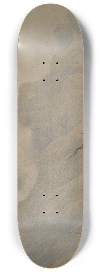 William Alfred Delamotte - Chteau de Chillon, Lake of Geneva 8.25 inch art skate deck