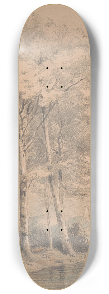 William Alfred Delamotte - Llandovery Castle, South Wales 8.25 inch art skate deck
