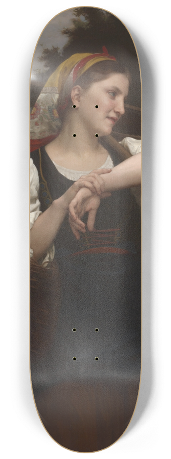 William Bouguereau - Daughter of Fisherman 8.25 inch art skate deck