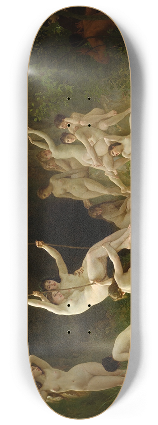 William Bouguereau - Nymphaeum 8.25 inch art skate deck