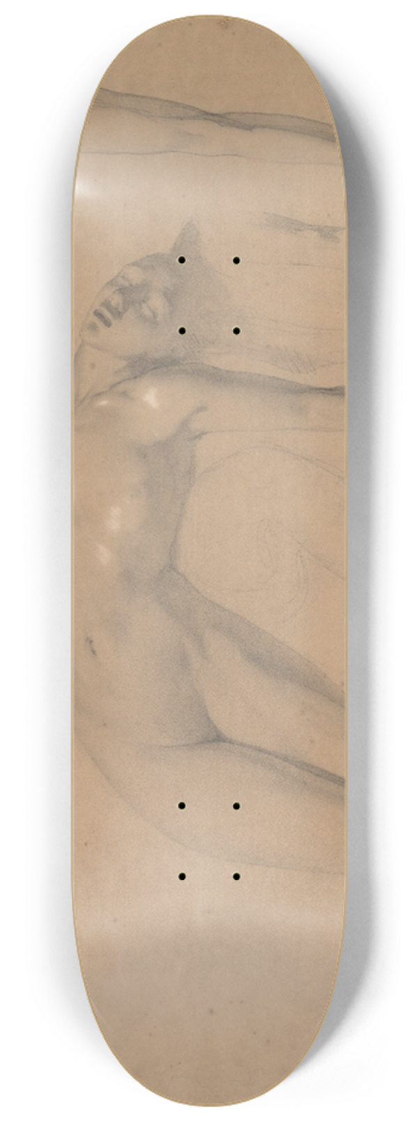 William Bouguereau - Reclining Female Nude 8.25 inch art skate deck