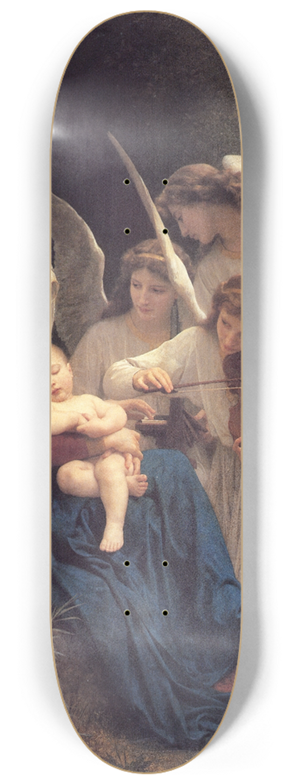 William Bouguereau - The song of the angels 8.25 inch art skate deck