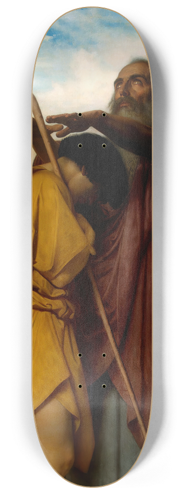 William Bouguereau - Tobias Saying Good-Bye To His Father 8.25 inch art skate deck