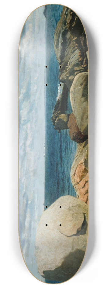 William Bradford - Coastal Rocks, Nahant; A Sketch 8.25 inch art skate deck