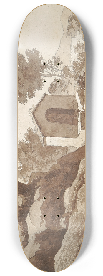 William Brockedon - Building in a Rural Setting 8.25 inch art skate deck