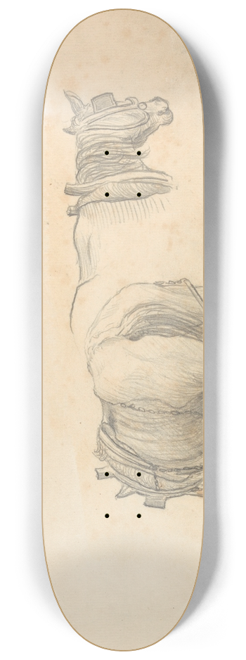 William Brockedon - Studies from Nature (two horses) 8.25 inch art skate deck
