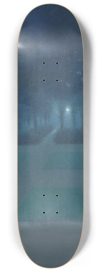 William Degouve de Nuncques - Nocturn in the Parc Royal, Brussels 8.25 inch art skate deck