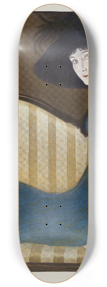 William Ely Hill - Why worry about Mona Lisa 8.25 inch art skate deck