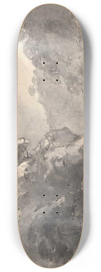 William Gilpin - Landscape with Castle on a Hill at Left 8.25 inch art skate deck