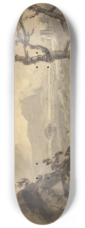 William Gilpin - Landscape with Mountain in Center Distance 8.25 inch art skate deck