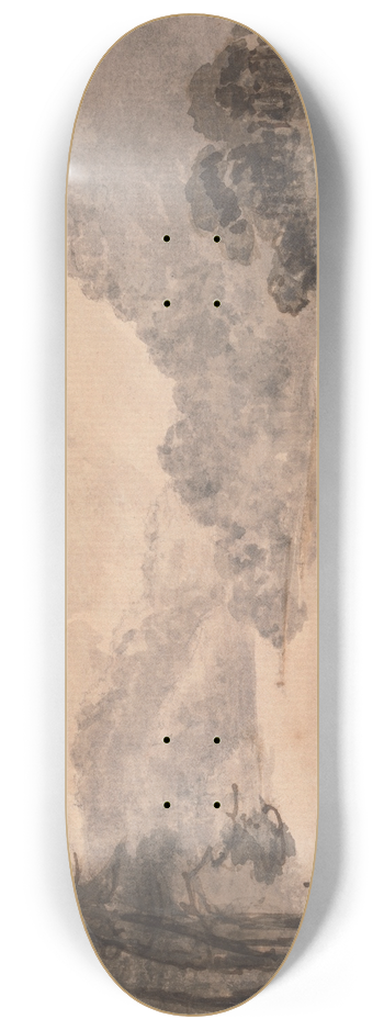 William Gilpin - Mountainous Landscape with River, Trees and Foliage in Foreground 8.25 inch art skate deck