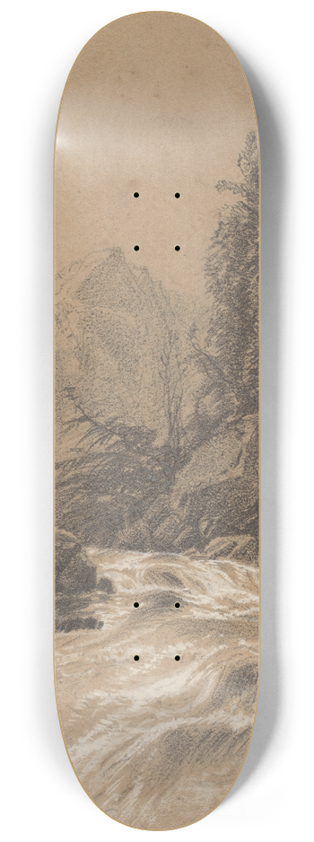 William Hart - Mountain Landscape, Stream and Waterfall 8.25 inch art skate deck