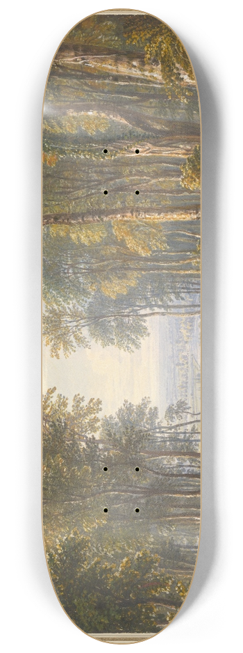 William Havell - Woodcutters at Park Place, Henley, the River Thames Beyond 8.25 inch art skate deck