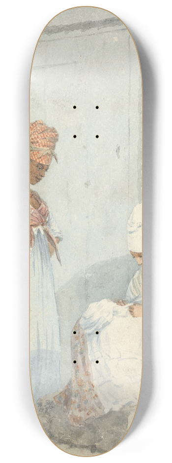 William Hay - Seamstresses, St. Kitts, Carribean 8.25 inch art skate deck
