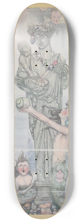William Heath Robinson - She put the statue in her garden 8.25 inch art skate deck