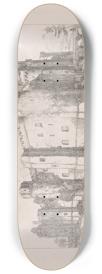 William Henry Brooke - Herstmonceux Castle from the Southwest 8.25 inch art skate deck
