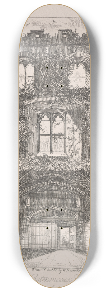William Henry Brooke - Herstmonceux Castle, Interior of Porters Lodge and Gateway Tower 8.25 inch art skate deck