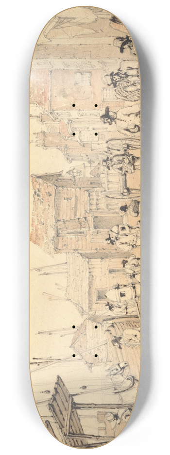 William Henry Harriott - Fish Market, Hastings 8.25 inch art skate deck