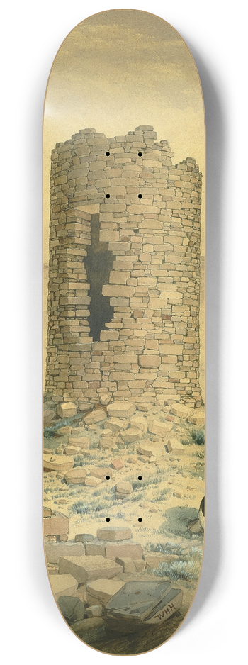 William Henry Holmes - Ancient Stone Round Tower 8.25 inch art skate deck