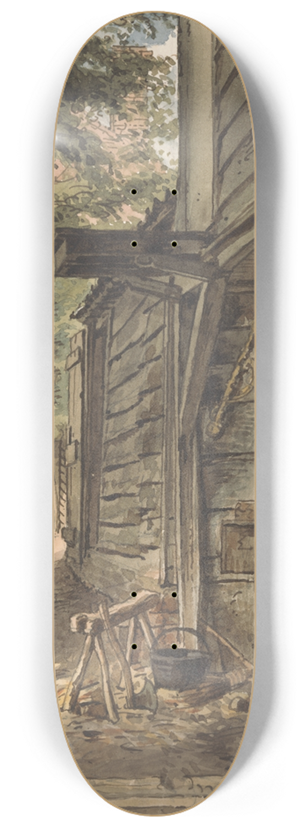William Henry Hunt - Dr. Munros Carpenter at Work 8.25 inch art skate deck