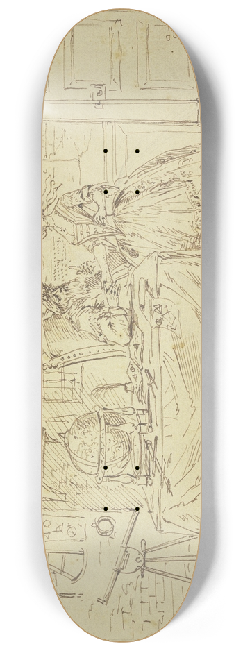 William Hogarth - Eine Dame lt sich von einem Astrologen wahrsagen 8.25 inch art skate deck
