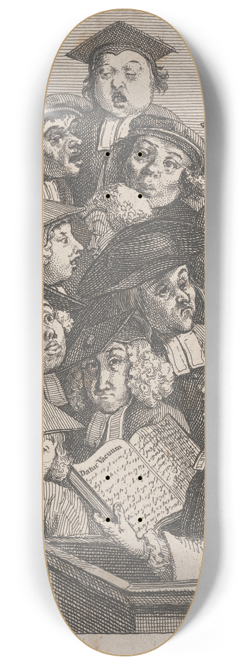 William Hogarth - Scholars at a Lecture (A Chorus of Singers) 8.25 inch art skate deck
