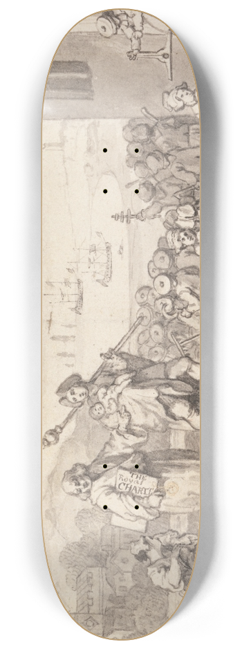 William Hogarth - Study for the Foundlings 8.25 inch art skate deck