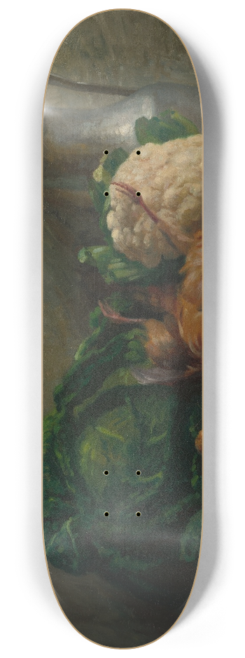 Adolphe-Flix Cals - Still Life with Vegetables, Partridge, and a Jug 8.25 inch art skate deck